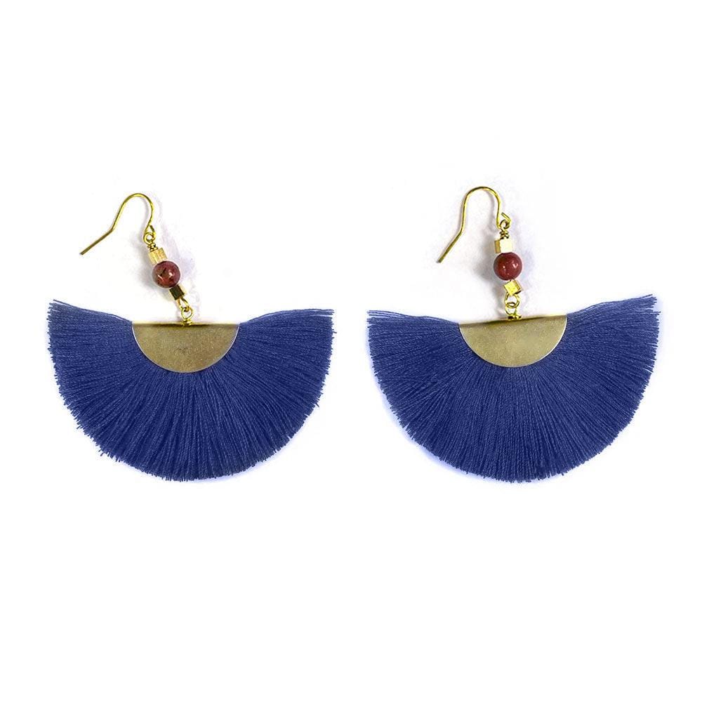 Butterfly Earrings with Red Tassels – Needle Teeth